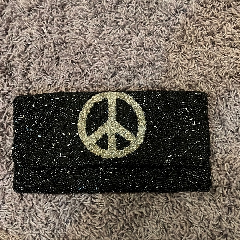 Black sequin clutch